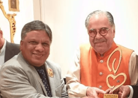 Felicitated by Shri V. C. Burman, Dabur Group